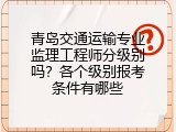 青岛交通运输专业监理工程师分级别吗？各个级别报考条件有哪些