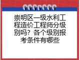 崇明区一级水利工程造价工程师分级别吗？各个级别报考条件有哪些