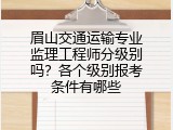 眉山交通运输专业监理工程师分级别吗？各个级别报考条件有哪些