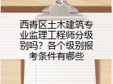 西青区土木建筑专业监理工程师分级别吗？各个级别报考条件有哪些