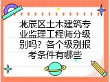 北辰区土木建筑专业监理工程师分级别吗？各个级别报考条件有哪些