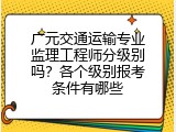 广元交通运输专业监理工程师分级别吗？各个级别报考条件有哪些