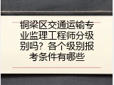 铜梁区交通运输专业监理工程师分级别吗？各个级别报考条件有哪些