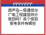 葫芦岛一级通信与广电工程建造师分级别吗？各个级别报考条件有哪些