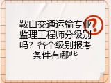 鞍山交通运输专业监理工程师分级别吗？各个级别报考条件有哪些