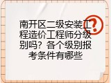 南开区二级安装工程造价工程师分级别吗？各个级别报考条件有哪些