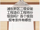 浦东新区二级安装工程造价工程师分级别吗？各个级别报考条件有哪些