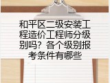和平区二级安装工程造价工程师分级别吗？各个级别报考条件有哪些
