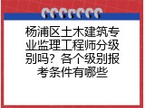 杨浦区土木建筑专业监理工程师分级别吗？各个级别报考条件有哪些