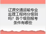 辽源交通运输专业监理工程师分级别吗？各个级别报考条件有哪些