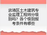 武清区土木建筑专业监理工程师分级别吗？各个级别报考条件有哪些
