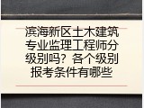 滨海新区土木建筑专业监理工程师分级别吗？各个级别报考条件有哪些