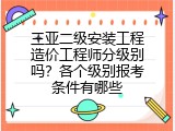 三亚二级安装工程造价工程师分级别吗？各个级别报考条件有哪些