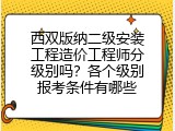 西双版纳二级安装工程造价工程师分级别吗？各个级别报考条件有哪些