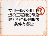 文山一级水利工程造价工程师分级别吗？各个级别报考条件有哪些