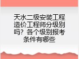 天水二级安装工程造价工程师分级别吗？各个级别报考条件有哪些
