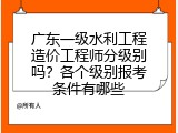 广东一级水利工程造价工程师分级别吗？各个级别报考条件有哪些
