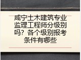 咸宁土木建筑专业监理工程师分级别吗？各个级别报考条件有哪些