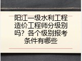 阳江一级水利工程造价工程师分级别吗？各个级别报考条件有哪些