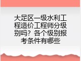 大足区一级水利工程造价工程师分级别吗？各个级别报考条件有哪些