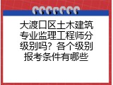 大渡口区土木建筑专业监理工程师分级别吗？各个级别报考条件有哪些