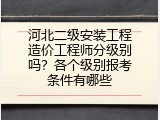河北二级安装工程造价工程师分级别吗？各个级别报考条件有哪些