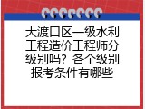 大渡口区一级水利工程造价工程师分级别吗？各个级别报考条件有哪些