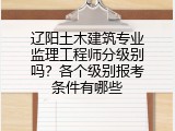 辽阳土木建筑专业监理工程师分级别吗？各个级别报考条件有哪些