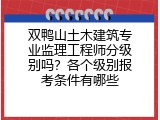 双鸭山土木建筑专业监理工程师分级别吗？各个级别报考条件有哪些
