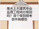 衡水土木建筑专业监理工程师分级别吗？各个级别报考条件有哪些