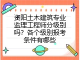 资阳土木建筑专业监理工程师分级别吗？各个级别报考条件有哪些