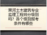 黑河土木建筑专业监理工程师分级别吗？各个级别报考条件有哪些