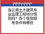 连云港土木建筑专业监理工程师分级别吗？各个级别报考条件有哪些