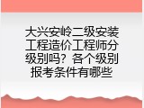 大兴安岭二级安装工程造价工程师分级别吗？各个级别报考条件有哪些