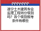 遂宁土木建筑专业监理工程师分级别吗？各个级别报考条件有哪些