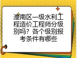 潼南区一级水利工程造价工程师分级别吗？各个级别报考条件有哪些