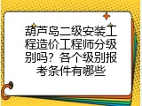 葫芦岛二级安装工程造价工程师分级别吗？各个级别报考条件有哪些
