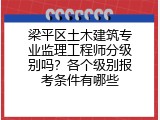梁平区土木建筑专业监理工程师分级别吗？各个级别报考条件有哪些