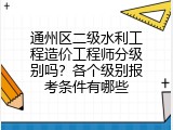 通州区二级水利工程造价工程师分级别吗？各个级别报考条件有哪些