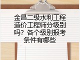 金昌二级水利工程造价工程师分级别吗？各个级别报考条件有哪些