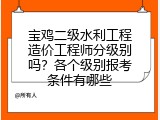 宝鸡二级水利工程造价工程师分级别吗？各个级别报考条件有哪些
