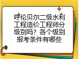 呼伦贝尔二级水利工程造价工程师分级别吗？各个级别报考条件有哪些
