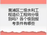 黄浦区二级水利工程造价工程师分级别吗？各个级别报考条件有哪些