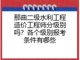 那曲二级水利工程造价工程师分级别吗？各个级别报考条件有哪些
