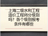 上海二级水利工程造价工程师分级别吗？各个级别报考条件有哪些