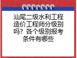 汕尾二级水利工程造价工程师分级别吗？各个级别报考条件有哪些