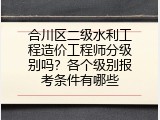 合川区二级水利工程造价工程师分级别吗？各个级别报考条件有哪些