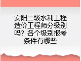 安阳二级水利工程造价工程师分级别吗？各个级别报考条件有哪些