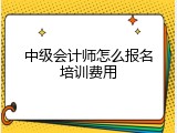 中级会计师怎么报名培训费用