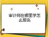 审计师在哪里学怎么报名